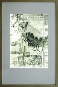 Archiv 120 - Mutter und Kind Nr.1, Kohle und Pastell beidseitig auf Papier im Leuchtkasten, 100x150 cm, 2010