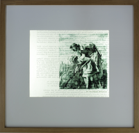 Archiv 120 - Mutter und Kind Nr.7, Kohle und Pastell beidseitig auf Papier im Leuchtkasten, 100x105 cm, 2010