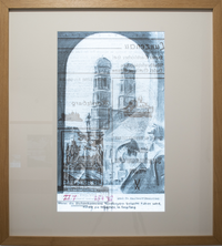 Archiv 27-7, M&uuml;nchen Nr. 1, Kohle und Pastell beidseitig auf Papier im Leuchtkasten, 95x105 cm, 2018