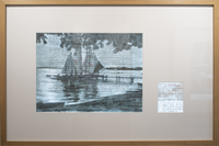 Archiv 27-8, Oberbayern Nr.1, Kohle und Pastell beidseitig auf Papier im Leuchtkasten, 100x150 cm, 2018