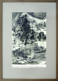 Archiv 33-5, Eiger Nordwand Nr. 1, Kohle und Pastell beidseitig auf Papier im Leuchtkasten, 150x105 cm, 2012
