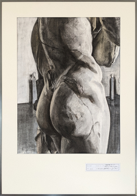Jan Bauer, Glyptothek 11, Aquarellierte Kohlezeichnung, 100x70 cm Rahmen, 2022