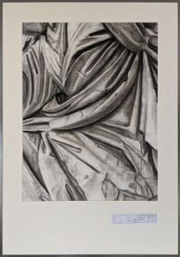 Museo Nazionale Romano Nr.2, Aquarellierte Kohlezeichnung, 100x70 cm Rahmen, 2022