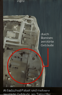 Durch Bomben zerst&ouml;rte Geb&auml;ude 2, &Ouml;l auf Leinwand, 55x85 cm, 2006