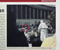 Neue Spekulationen &uuml;ber das Papst-Attentat, &Ouml;l auf Leinwand, 135x110, 2006 