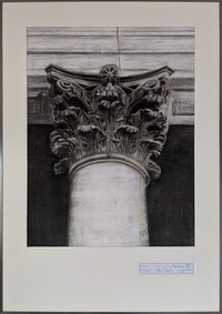 Pantheon XIX, Aquarellierte Kohlezeichnung, 100x70 cm Rahmen, 2022
